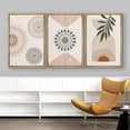thumbnail image 3 of IDEA4WALL Framed Canvas Print Wall Art Set of 3 Geometric Mandala Pattern Forest Plant Abstract Nature Illustrations Modern Art Nordic Zen Decorative for Home Decor - Natural 24"x36"x3, 3 of 5