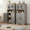 thumbnail image 3 of QinaQin Farmhouse-Style Kitchen Storage Unit, 50 Inches Tall, Freestanding Design with 4 Doors and Adjustable Shelves, Suitable for Kitchens Or Living Rooms, 3 of 7