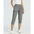 thumbnail image 2 of Real Essentials 3 Pack: Women's Ribbed Capri Jogger Lounge Sweatpants with Pockets Yoga Workout (Available In Plus Size), 2 of 6