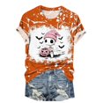 thumbnail image 2 of PNTUTB Women's Summer Comfortable Fashion Round Neck Short Sleeve Loose Printed T Shirt Casual Top, 2 of 6