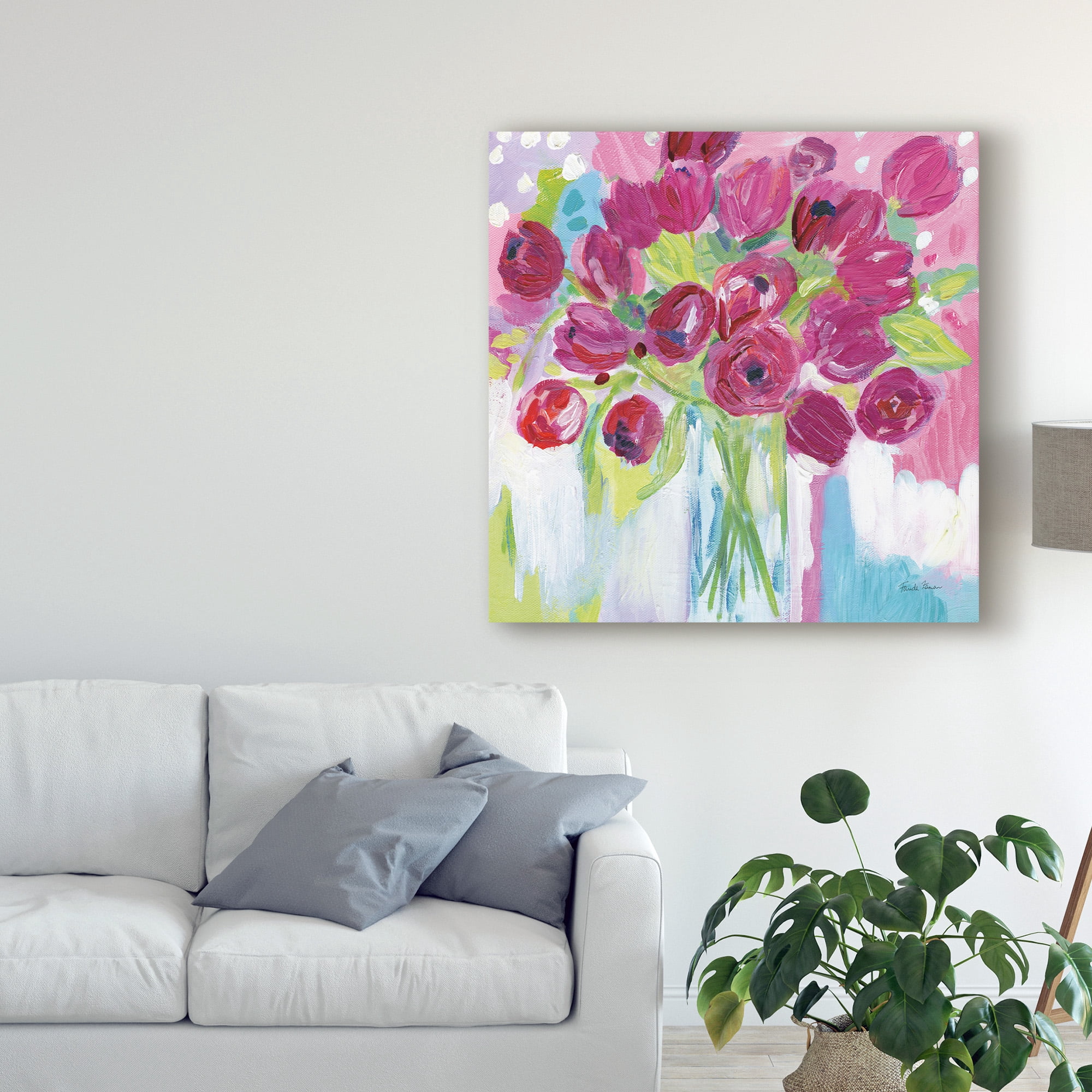 Trademark Fine Art 'Joyful Tulips' Canvas Art by Farida Zaman