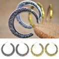 thumbnail image 3 of Jiaroswwei Vintage Big Circle Tibetan Carving Hoop Earrings Women Statement Jewelry Gift, 3 of 7