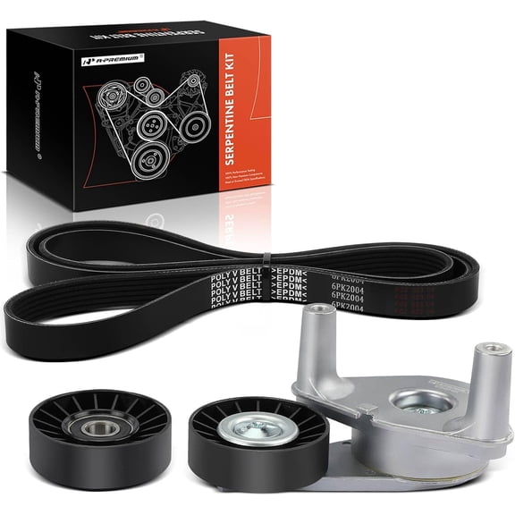 A-Premium Engine Serpentine Belt Drive Kit Compatible with Hyundai Sonata 1999-2000 2002-2005, Santa Fe 2001-2006, Tucson 2005-2009, Tiburon 2003-2008 - 2.5L 2.7L