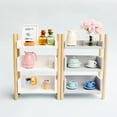 thumbnail image 1 of CNKOO Dollhouse Shelf High Simulation Decoration Wood Mini Storage Rack Scene Accessories for Role Play White, 1 of 13
