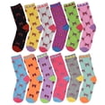 thumbnail image 3 of 6-Pairs Glory Max Women's Assorted Colors Bowknot Design Casual Cotton Crew Socks Size 9-11, 3 of 5