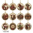 thumbnail image 2 of WDOBM Christmas Decoration, 12 PCS DIY Wooden Diamond Painting Kit, Christmas Ornaments Pearl Diamond Art Kit for Adults Beginner, Xmas Tree Hanging Decor Holiday Gift, 2 of 7