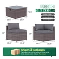 thumbnail image 4 of Clouddwell 11 Piece Patio Furniture Set Wicker Rattan Patio Conversation Set Outdoor Sectional Sofa Set with Coffee Table and Gray Cushions(Waterproof Cover Included), 4 of 6