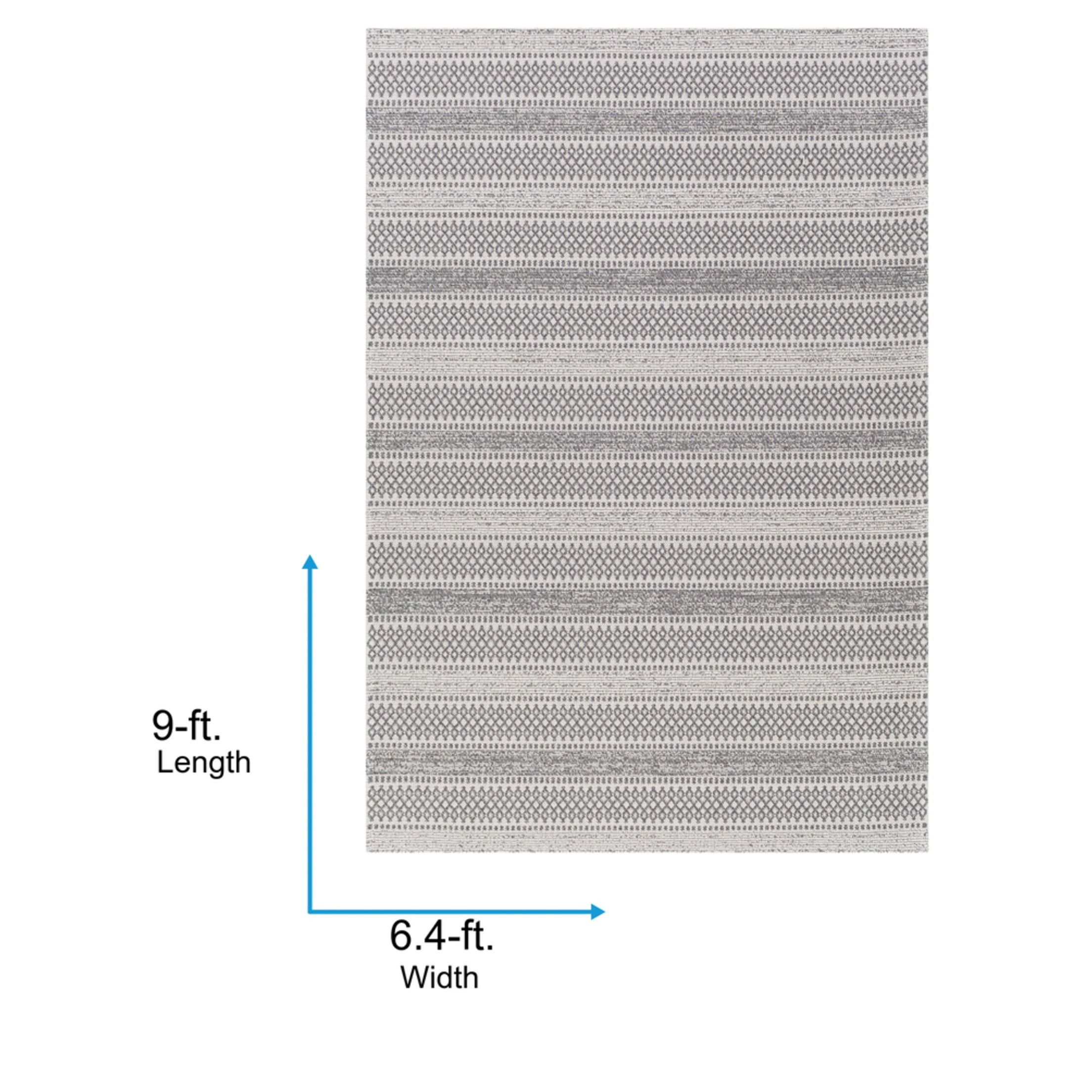 Livabliss Washable Rugs for Living Room, 6x9 La Casa Global Light Slate Area Rug, Bedroom Dining Room Home Decor Stain Resistant Carpet (6'4" x 9')