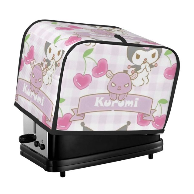 Funda para tostadora Kuromi de 2 rebanadas, funda protectora contra el polvo y las huellas dactilares, de poliéster, fundas para pequeños electrodomésticos de cocina