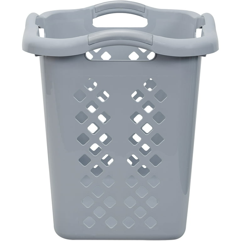 Home Logic 2 Bushel Lamper Plastic Laundry Basket with Silver
