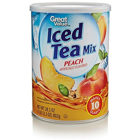 Great Value Peach Iced Tea Mix, 28.3 Oz
