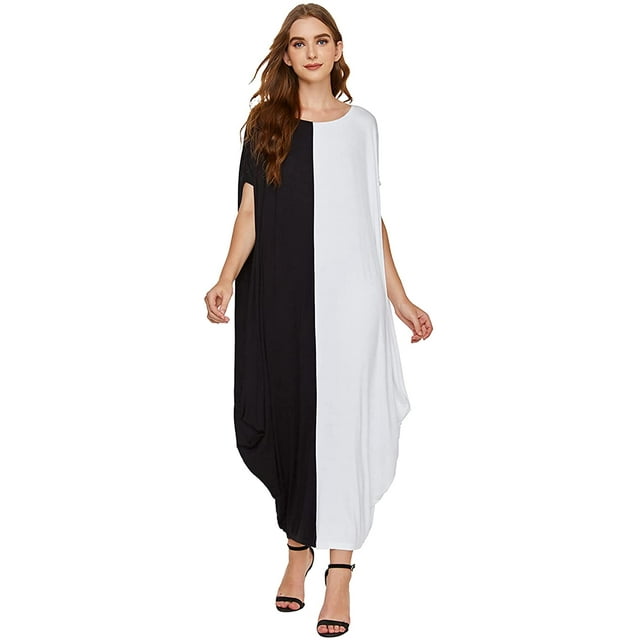 Robe Maxi Harem à Manches Courtes pour Femmes