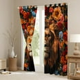 thumbnail image 3 of Manfei 3D Lion Black Out Curtains for Kids, Retro Style Flower Curtains Pack of 2 (42x63 Each), Rustic Woodland Animal Bedroom Curtains, Curtains and Drapes Room Decor, 3 of 6