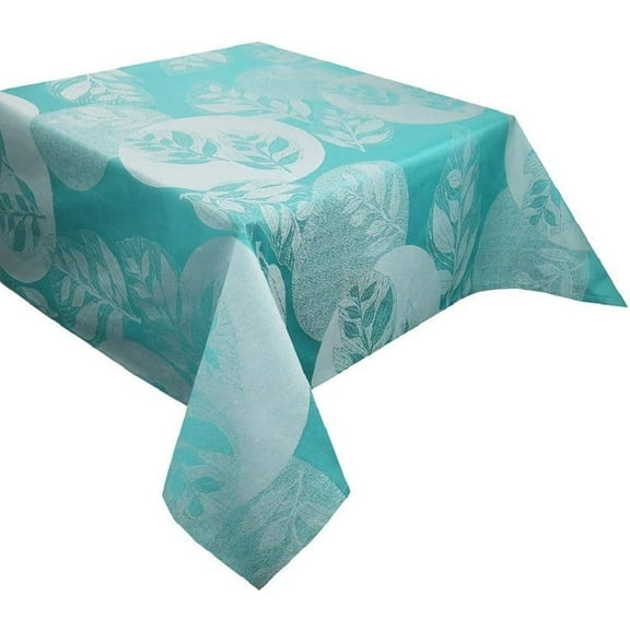 Garnier-Thiebaut Tablecloth Mille Verdoyant Turquoise 71" Square