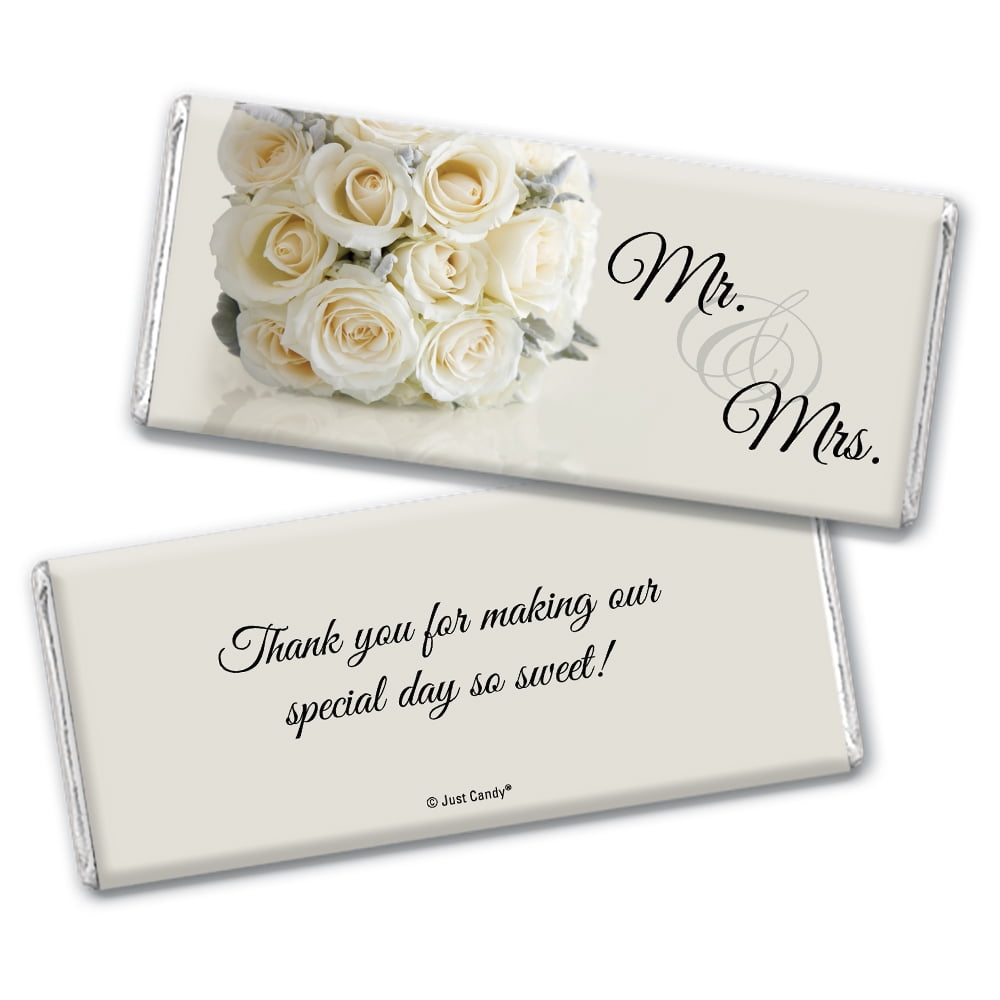 25ct Floral Wedding Favors for Guests Chocolate Bar