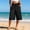 Black, variant on CHEEREAM Capri Pants for Womens Summer Elastic Waist Wide Leg Drawstring Bottom Baggy Trendy Daily Wear Pockets Cropped Trousers