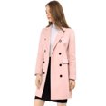 thumbnail image 4 of Abrigo Allegra K, elegante, de invierno, con solapa con muescas, doble, rosa, XL, 4 of 7