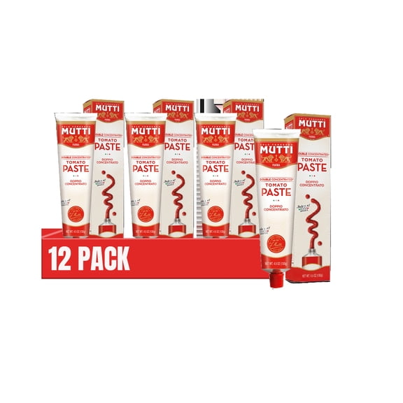 Mutti Double Concentrated Tomato Paste, 12 Pack, 4.5 oz each