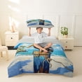 thumbnail image 2 of jejeloiu Coastal Pelican Twin Duvet Cover,Seaside Art Print Twin Bedding For Boys,Blue White,Light Gray Reversible,2 Pieces,1 Duvet Cover and 1 Pillowcase, 2 of 6