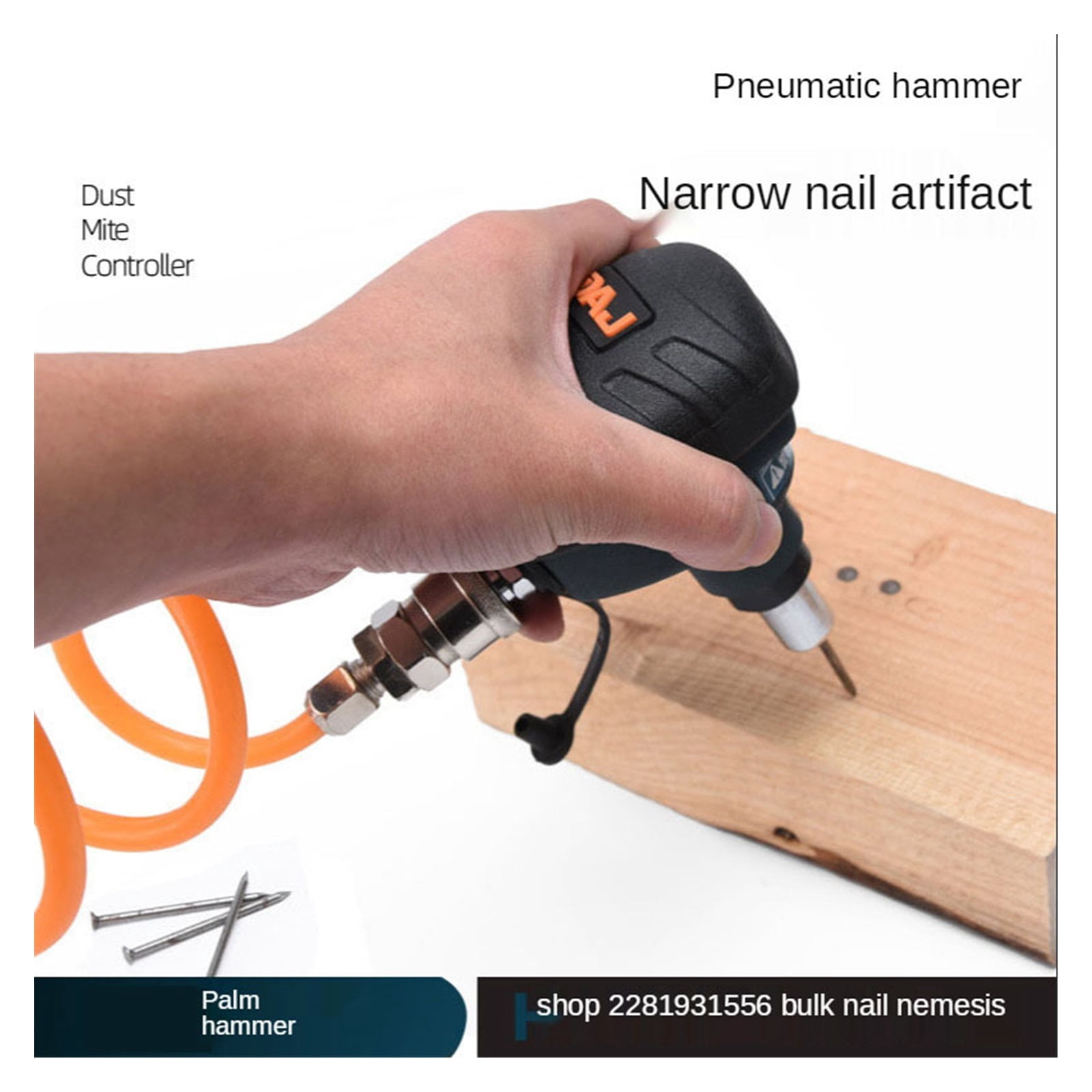Mini Air Pneumatic Nailer 8.8MM X 100MM Steel Palm Hammer Decorating Tools 5.5-7bar ,Multifunctional Tool