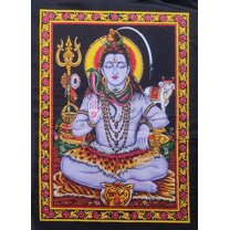Lord Shiva Tapestry, Hindu Spiritual Wall Hanging Poster, 17 x 22 Inch Sacred Indian Art Décor for Home