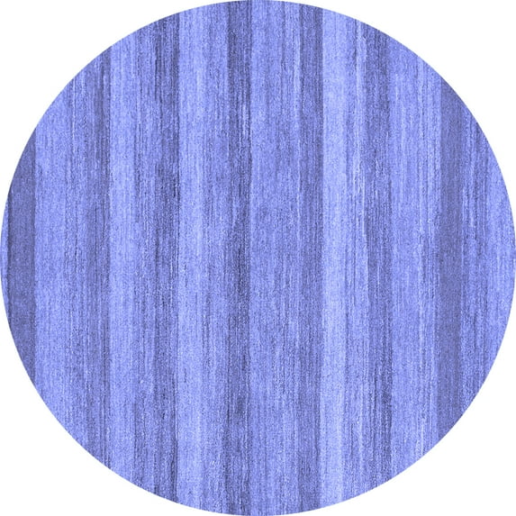 Ahgly Company Indoor Round Abstract Blue Modern Area Rugs, 7' Round
