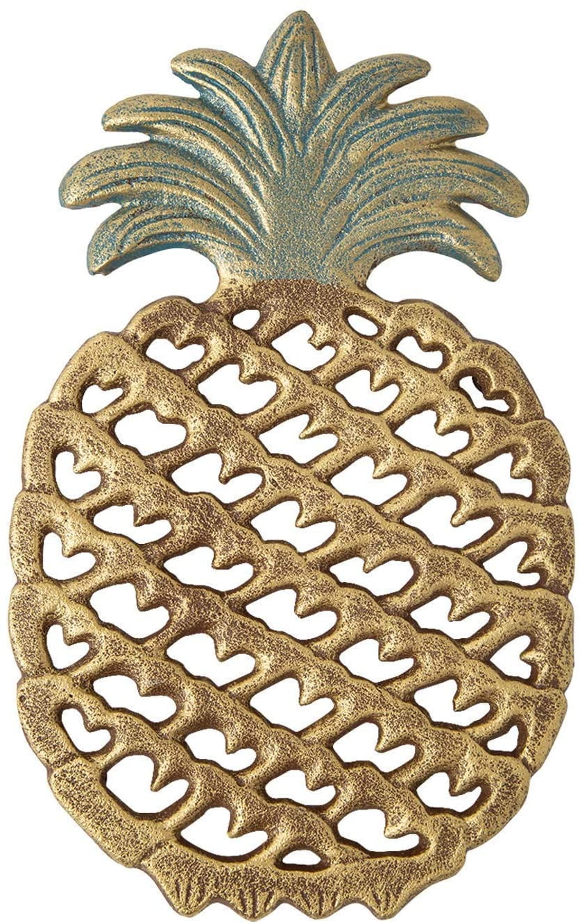 Black Gold Tropical Pineapple Cast Iron Napkin and Paper Towel Holder Set J.D Yeatts Imports 