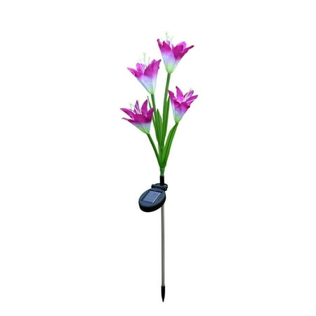 Head Outdoor Garden - Tuscom 4 Heads Solar Lantern LED Decorative Outdoor Lawn Lamp 4 Flower Lily Garden Lamp