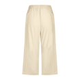 thumbnail image 6 of TRUBKH Cotton Linen Pants Gaucho Pant Boho Bottoms Paperbag Pant Palazzo Pants Pull On Pants Beach Pants for Women Palazzo Pants Plain Drawstring Trousers Flowy Gauze Comfort Resort Wear Beige L, 6 of 7
