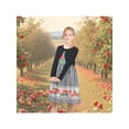 thumbnail image 4 of Sunny Fashion Girls Dress 2 Piece Set Apple Striped Gingham Ribbed Crop Cardigan Button Vintage Casual 11-12 Years, 4 of 8