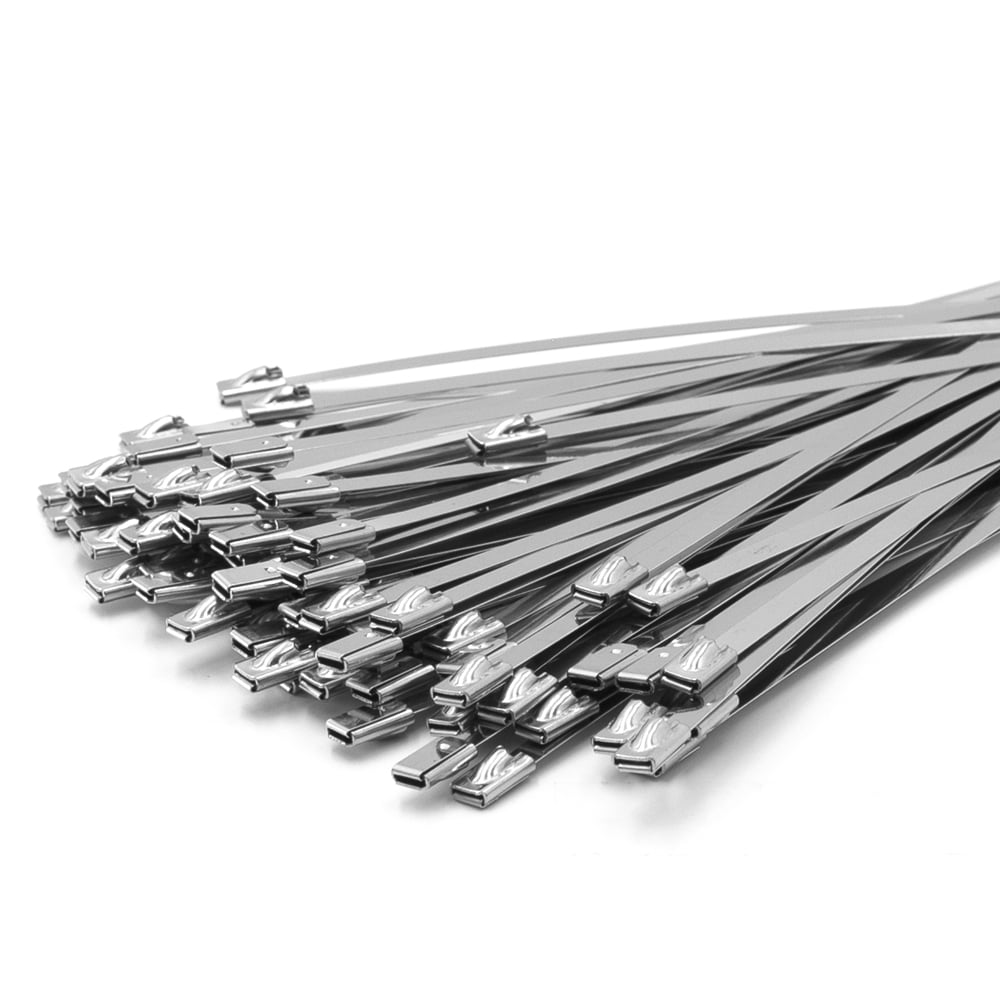 Maxxima 12 Inch Stainless Steel Cable Zip Ties, Self-Locking Sturdy Ties, Heavy Duty, Suitable for Exhaust Wrapping, Fence Repairs, Canopies, Indoor/Outdoor Use, 200 Pack