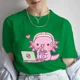 thumbnail image 3 of Ropa de mujer dibujos animados lindo Axolotl ama fideos instantáneos camisetas de Anime camisetas casuales de moda camisetas Vintage de verano para mujer, 3 of 5