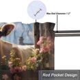 thumbnail image 5 of Cow Curtain Valance for Kitchen Rural Retro Wooden Barn Door Western Wild Flowers Window Valance for Living Room Bedroom, Kitchen Valance Rod Pocket Window Decor Curtain 54 by 18 in, 1 Panel, 5 of 6
