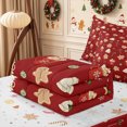 thumbnail image 5 of Erosebridal Merry Christmas Zipper Full Size Comforter Sets with Fitted Sheet and 2 Pillowcases,Cartoon Gingerbread Man Zipper Bedding Set,Burgundy,Reversible, 5 of 7