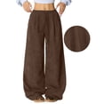 thumbnail image 4 of Women's Pants Fashion Casual Pants For Women Lazy Style High Waisted Casual Versatile Drape Wide Leg, 4 of 7