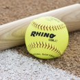 thumbnail image 4 of Champion Sports SB112L 12 Po. Couverture en Cuir Liège Softball, Jaune Optique & Rouge, 4 of 9