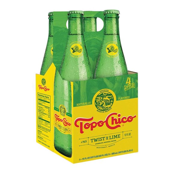 Agua mineral Topo Chico twist de limón 4 botellas de 355 ml c/u
