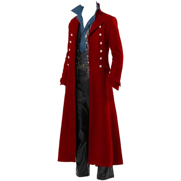 Mens Steampunk Gothic Costume Vintage Windbreaker Halloween Coats