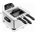 thumbnail image 4 of JIANYI 1700W Electric Deep Fryer with 3 Baskets, 5.3QT/21-Cup Frier Cookers Home Fryer, Large Oil Container, Lid with View Window, Adjustable Temperature and Timer, Family Kitchen Restaurant Use, 4 of 8