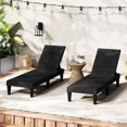 thumbnail image 2 of ZOPan Chaise Lounge Chair, Outdoor Rattan Recliner Lounger with 3-Position Backrest, Adjustable Sunbathing Tanning Chair, Patio Furniture for Garden Poolside Deck (Black,2), 2 of 9