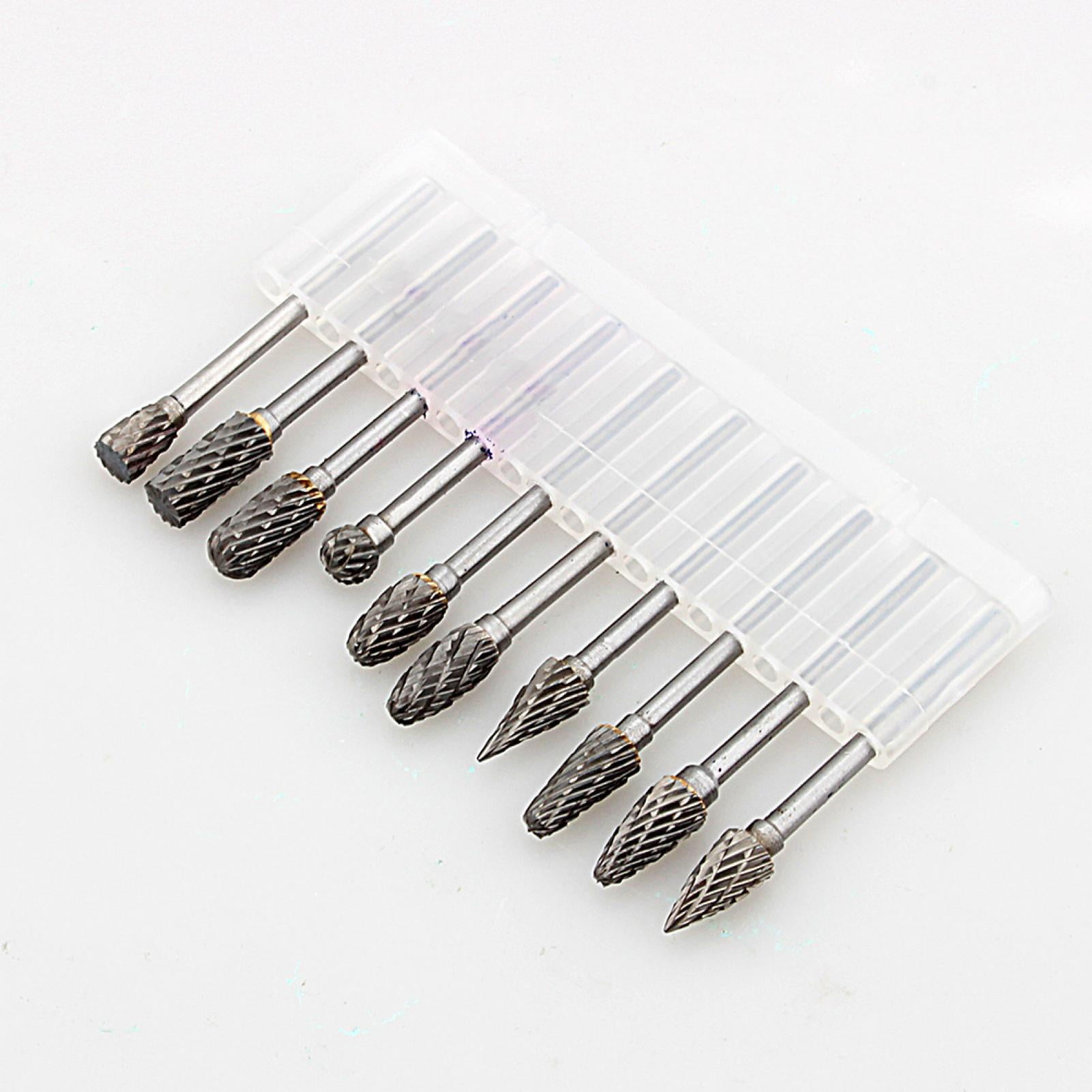 Gupbes Tungsten Carbide Burr, Rotary Cutter files Set,10x 1/8 Tungsten