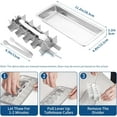 thumbnail image 5 of 2Pcs Stainless Steel Ice Cube Trays for Freezer, Metal Ice Cube Trays with Lever, Reusable 18/8 Slot Ice Cube Mold for Bar & Kitchen (With Clips, 2PCS), 5 of 5