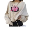 thumbnail image 1 of Chandails en Molleton Graphiques d'Halloween pour Femmes Coupe Ample Manches Longues Citrouille Pull, 1 of 7