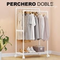 thumbnail image 2 of Perchero Rack Organizador Para Ropa Doble Kimhi Con Ruedas Portátil Perchero Para Colgar Ropa Con Estante De Almacenamiento Inferior Perchero Móvil Vertical, 2 of 5