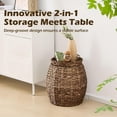 thumbnail image 5 of Casa Pura Furniture Handwoven Water Hyacinth Storage Basket with Lid, Brown, 5 of 7