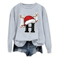 thumbnail image 4 of WEAIXIMIUNG Chandail en Molleton pour Femmes Tendance Imprimé de Noël Décontracté à Manches Longues Pull Col Rond Sweat à Capuche 1, 4 of 4