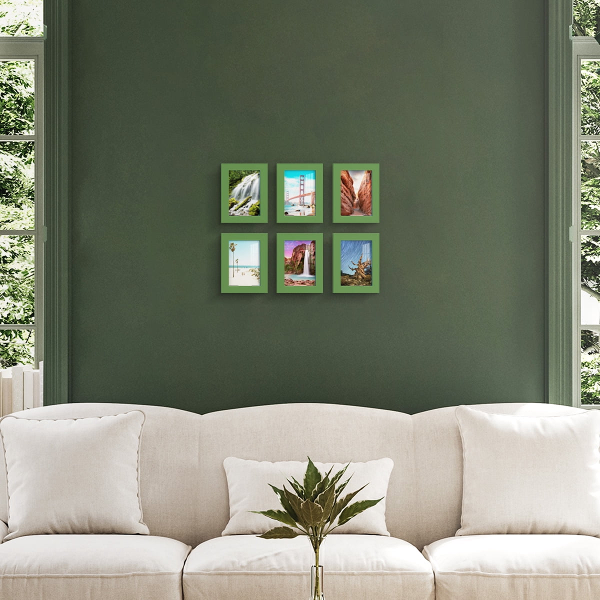 Wexford Home Modern 3.5" x 5" Green Picture Frame (Set of 6)