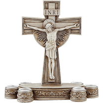 Avalon Gallery N0001 Crucifix Lenten Candleholder, Candle holder only