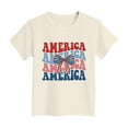 thumbnail image 4 of TOWED22 Boys Girls Graphic 4th of July Shirts Funny American Flag Tshirts Kids Short Sleeve Tees 5-12 Years（Beige,3-4 Y）, 4 of 4