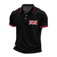 thumbnail image 3 of Men's Shirts UK Flag Jack Print Casual Business Raglan Sleeve Button Lapel Festive Celebration Top Comfortable Loose Fit, 3 of 3